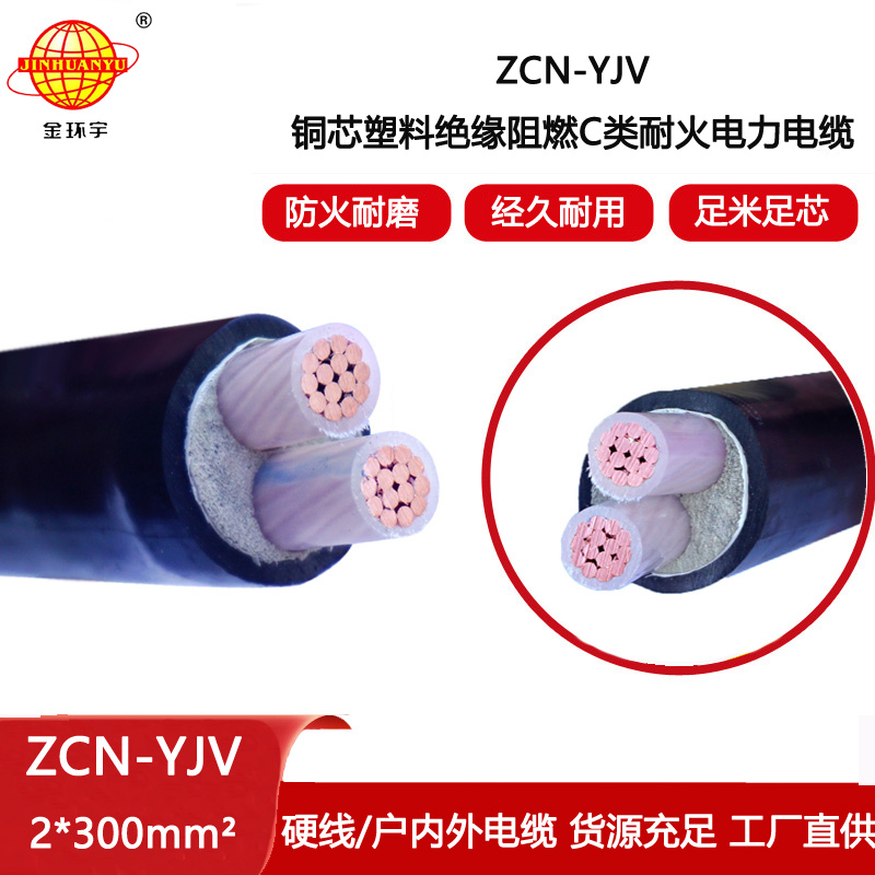 金環宇電線電纜 二芯yjv電纜 深圳阻燃耐火電纜廠家批發ZCN-YJV2X300平方